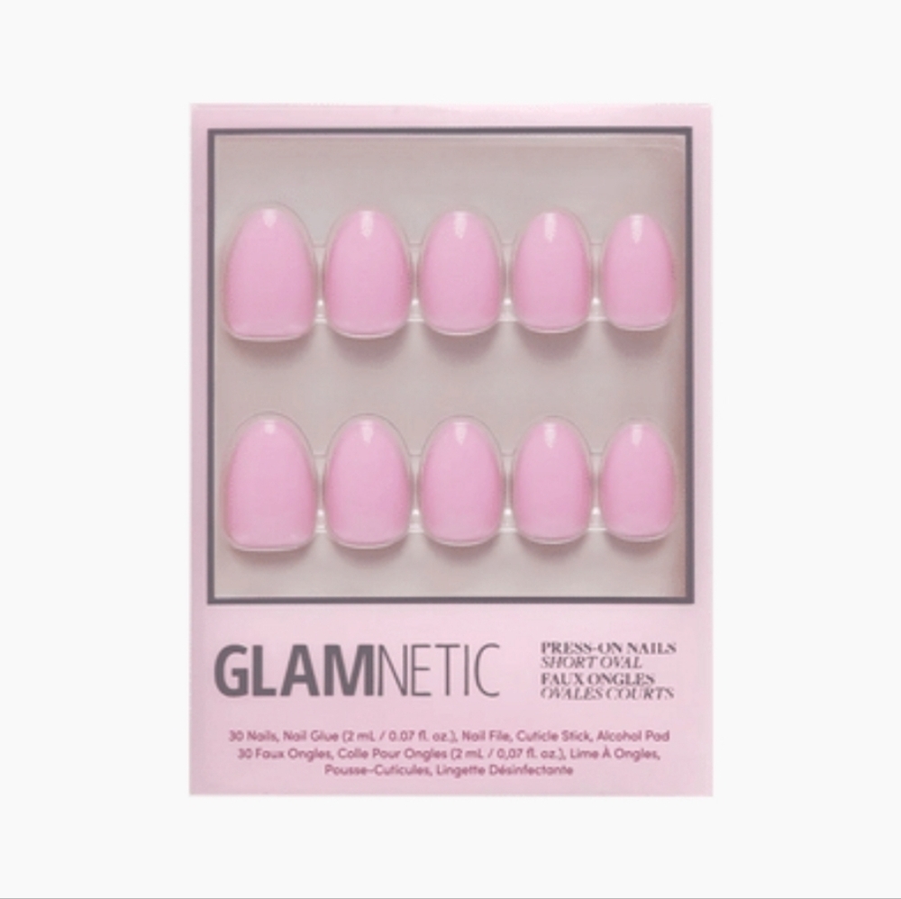 Glamnetic 💕 Think Pink Short Oval Press-On Nails ~ NWT
